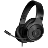 LORGAR Noah 101, headset gaming com microfone, ligação jack 3,5 mm, comprimento do cabo 2 m, design dobrável, almofadas de couro ecológico PU, tamanho: 185*195*80 mm, 0,245 kg, preto