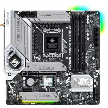 Placa-mãe ASRock B760M Steel Legend WiFi — Intel B760, LGA 1700, micro ATX, DDR5, 4 DIMM, 128GB, Wi‑Fi 6E, 2.5Gb LAN