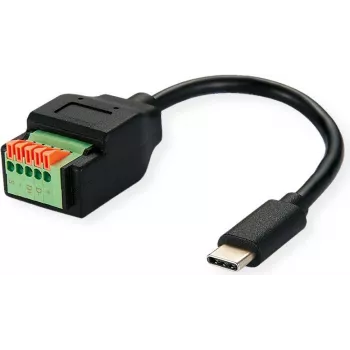 Adaptador de cabo ROLINE Type-C ST - Push-Terminalblock - Adaptador - Digital/Dados (12.02.1173)