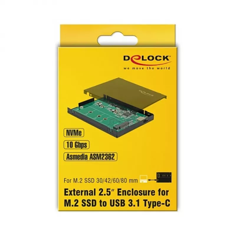 Caixa para SSD DeLOCK 42609 preto M.2