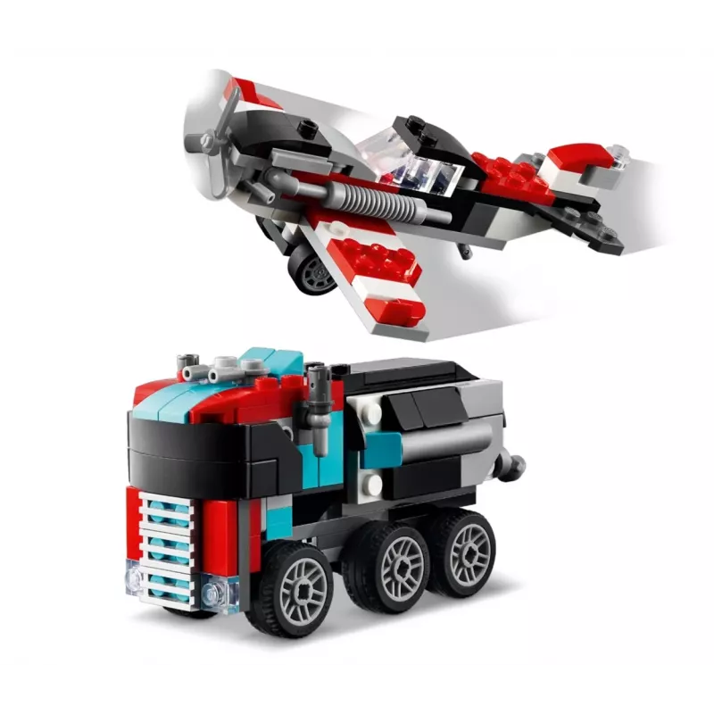 LEGO Creator 3-in-1 31146 Camião de Plataforma com Helicóptero