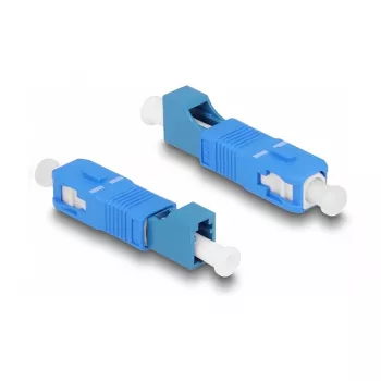 Acoplador híbrido de fibra ótica DeLOCK SC Simplex macho para LC Simplex fêmea azul