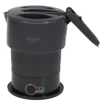 Chaleira elétrica Adler AD 1377G, capacidade 0,6 L, 600 W, cinzento, plástico/silicone/aço inoxidável