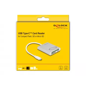 Leitor de cartões DeLOCK 91005 USB 3.2 Gen 1 Type-C cinzento CF MMC MicroSD