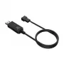 Cabo conversor de tensão DC Akasa AK-CBFA10-60BK de USB para ventoinha de PC 3-Pin & 4-Pin, 60 cm
