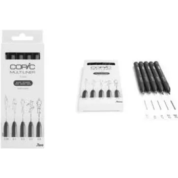 COPIC Multiliner Fineliner preto 0,05 + 0,1 + 0,3 + 0,5 + 0,8 mm, 5 unid. (22075635)