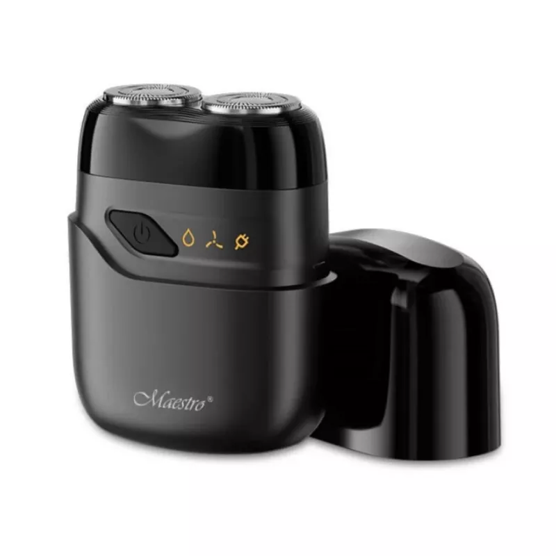 Máquina de barbear elétrica Maestro MR-671 USB design compacto de viagem