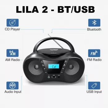 Leitor de rádio CD LILA2 USB/BT rosa