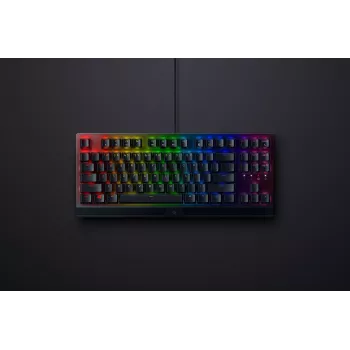 Teclado mecânico gaming Razer BlackWidow V3 Tenkeyless — USB, QWERTY US, interruptores Razer Yellow, retroiluminação RGB, preto