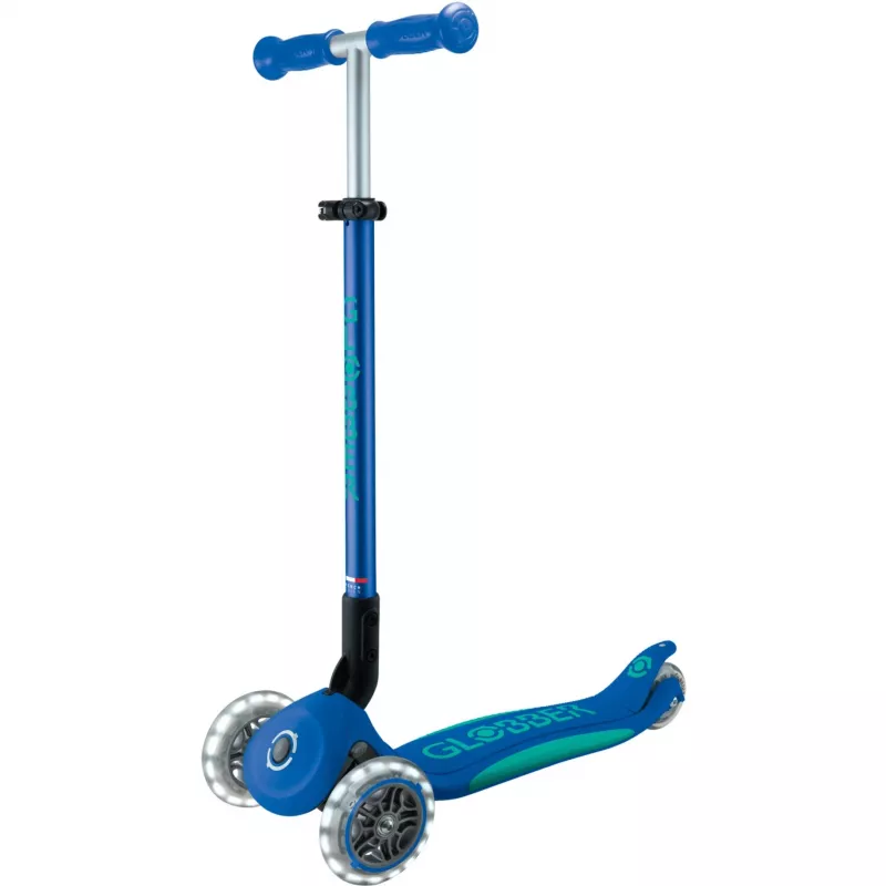 Primo Foldable Plus Lights, trotinete azul-escuro/turquesa