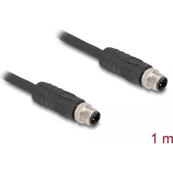 Cabo sensor/atuador DeLOCK 1 m RST M12 preto 80514