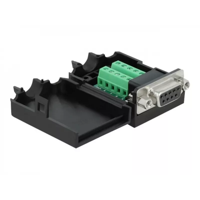 Conector de fios DeLOCK 66265 Sub-D 9 bloco de terminais de 10 polos preto