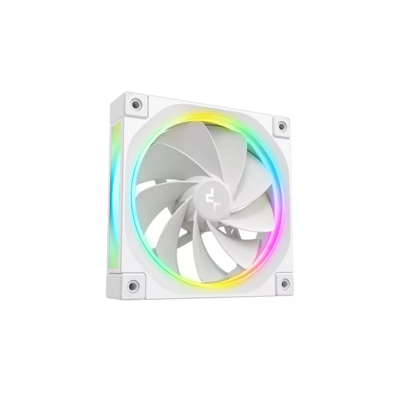 DeepCool FL12R WH 3-in-1 Reverse 120 mm ventoinhas de caixa, 3 un., 500-2150 RPM, 93,45 m³/h, rolamento de dinâmica de fluidos, PWM de 4 pinos, 33,9 dB, brancas