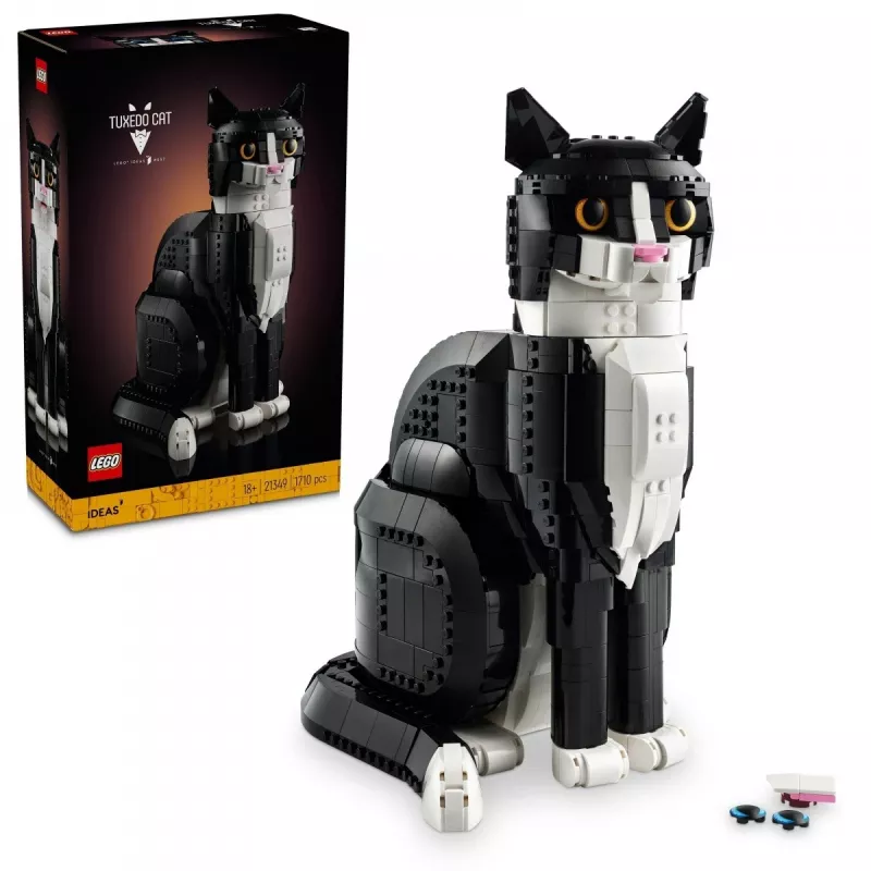 Conjunto LEGO Ideas 21349 Gato Tuxedo — modelo de tijolos colecionável, peça de exposição