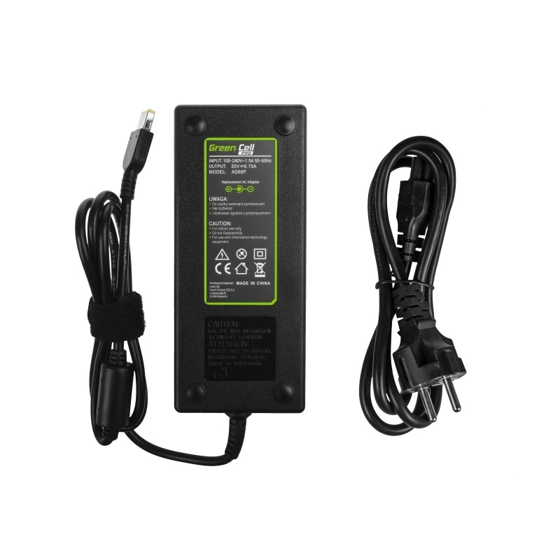 Fonte de alimentação Green Cell AD68P 135 W AC/DC 20 V 6,75 A para interiores preto