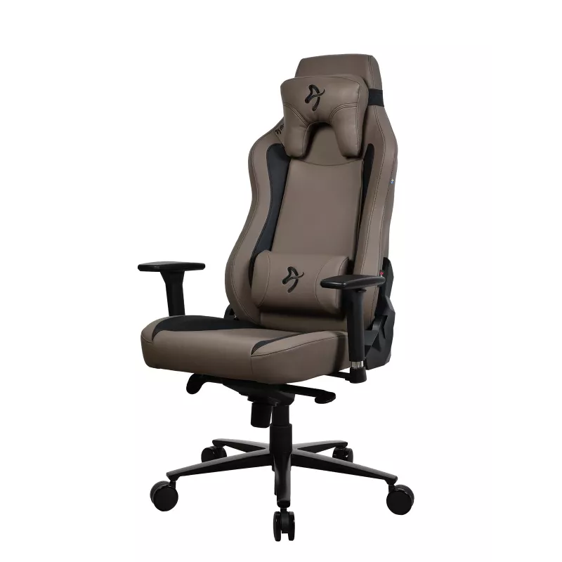 Cadeira gaming Arozzi Vernazza SoftPU castanha — design ergonómico, revestimento SoftPU
