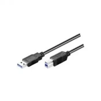 Cabo USB 3.0 SuperSpeed Wentronic Goobay, preto, 1,8 m – ficha USB 3.0 (Type-A) > ficha USB 3.0 (Type-B) (93655)