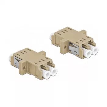 Adaptador de fibra ótica DELOCK LC fêmea para fêmea OM2 duplex (2 unid., saco de plástico)