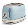 Torradeira Ariete 155 Design 2 fatias com cestos para sanduíches, 6 níveis de tostagem, 810 W, caixa em aço inoxidável, gaveta de migalhas removível, azul pastel