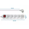 Régua de tomadas ESPERANZA ELK214W 1,5 m, 5 tomadas tipo E, interior, branco