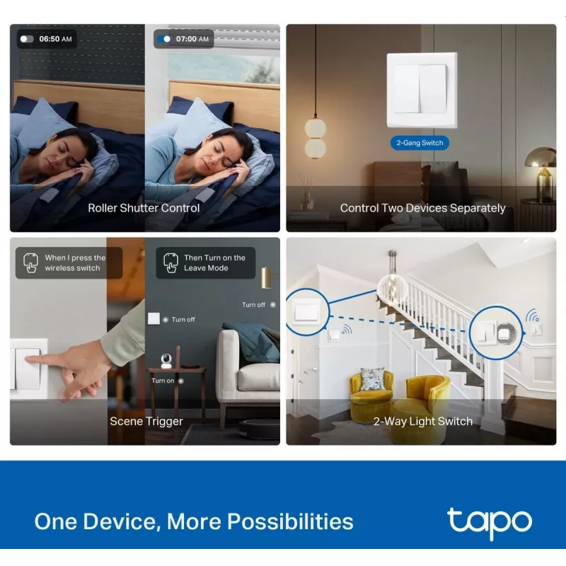 Módulo de interruptor inteligente TP-Link, atuador de comutação, 7 canais, 2400 MHz, Branco, AC, 150 W