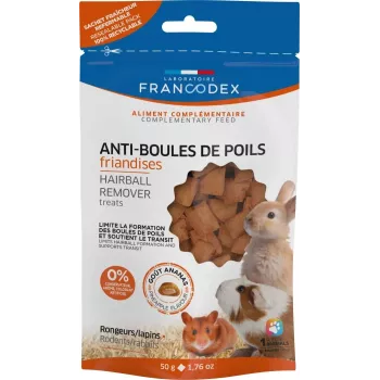 FRANCODEX guloseima anti-bolas de pelo - guloseima para coelhos - 50g