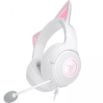 Headset Razer Kraken Kitty V2 Wired USB Type-A Branco — Circum-aural, arco de cabeça, 20–20000 Hz, cabo de 2 m