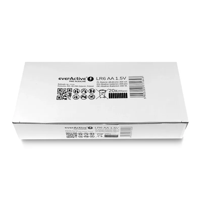 Pilhas alcalinas AA descartáveis everActive LR610PAKPA, 1,5 V, 3000 mAh, pack de 10