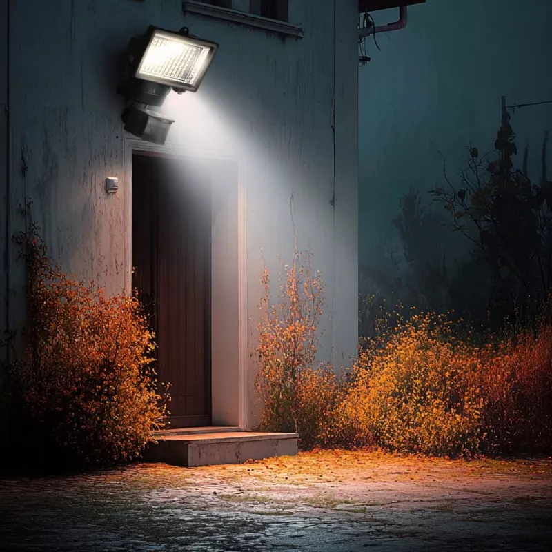 Projetor LED solar Maclean MCE442 com detetor de movimento projetor de parede luz crepuscular IP44 6W 6000K