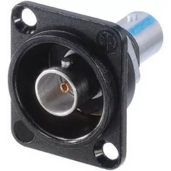 Neutrik NBB75DFIB-P - BNC - preto - aço inoxidável - latão - poli(oximetileno) (POM) - politetrafluoretileno (PTFE) - zinco - latão - 1,5 V - 3 mO (NBB75DFIB-P)