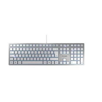 Teclado CHERRY KC 6000 fino universal USB QWERTZ alemão prateado