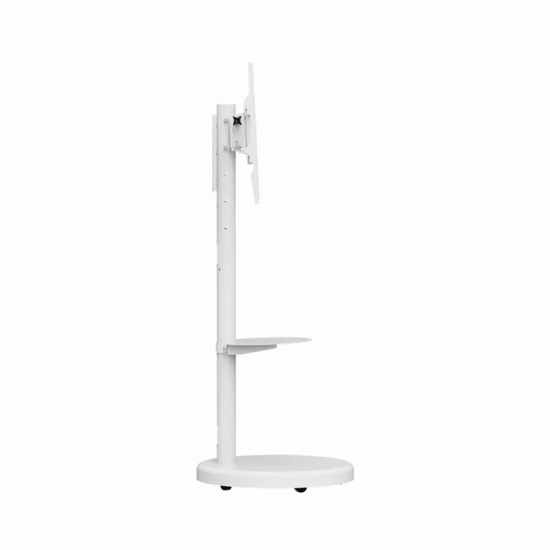 Suporte de TV de chão GEMBIRD TVS-86TR-01-W para televisores de 37–86 polegadas, branco, orientável e inclinável, VESA 200x200–600x400, carga máx. 50 kg