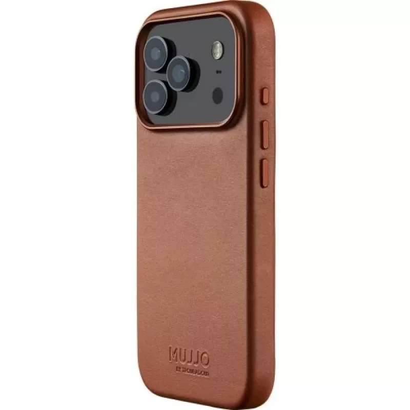 Mujjo Full Leder Case MagSafe capa para iPhone 17 Pro castanho