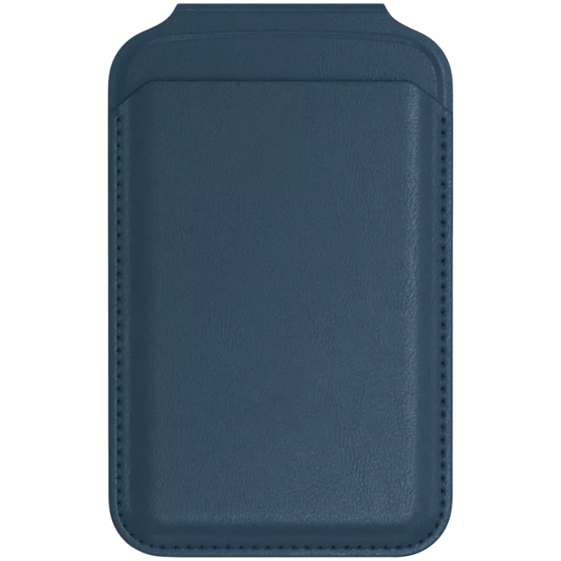 Suporte de carteira magnético SATECHI em pele vegana (azul-escuro)