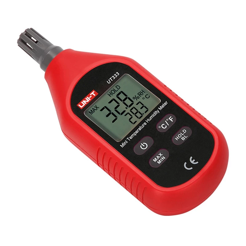 Mini medidor de temperatura e humidade UT333 — termo-higrómetro portátil para medição de temperatura e humidade relativa