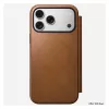 Capa tipo carteira para telemóvel Nomad Modern Leather Folio para iPhone 17 Pro Max – tan, compatível com ecrã até 17,5 cm (6,9 polegadas), 4 compartimentos para cartões