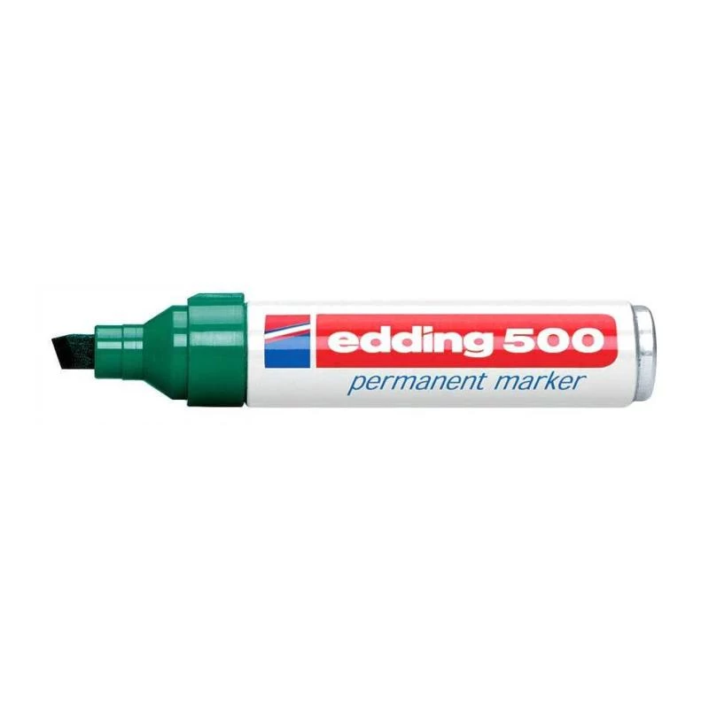 Marcador permanente Edding 500 ponta chanfrada verde