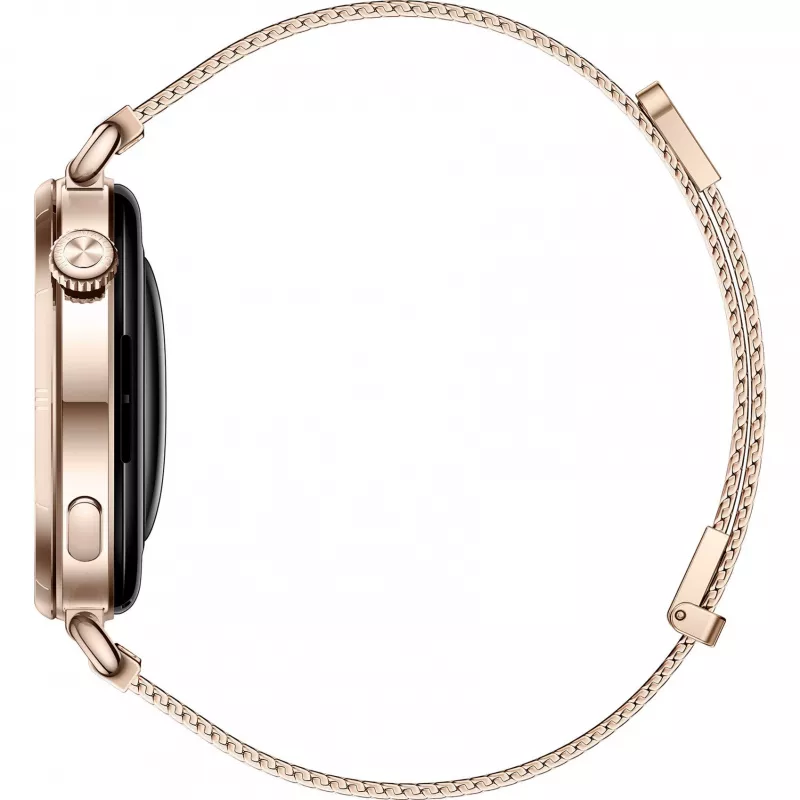Smartwatch HUAWEI WATCH GT6 1,32 polegadas AMOLED, 41 mm, aço inoxidável, dourado, bracelete Milanese, IP69, bateria de 14 dias