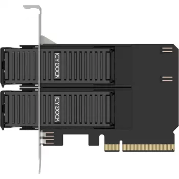Placa adaptadora PCIe icybox MB312M4P-B — 2× M.2 NVMe para PCIe 4.0 x8 (bifurcação)