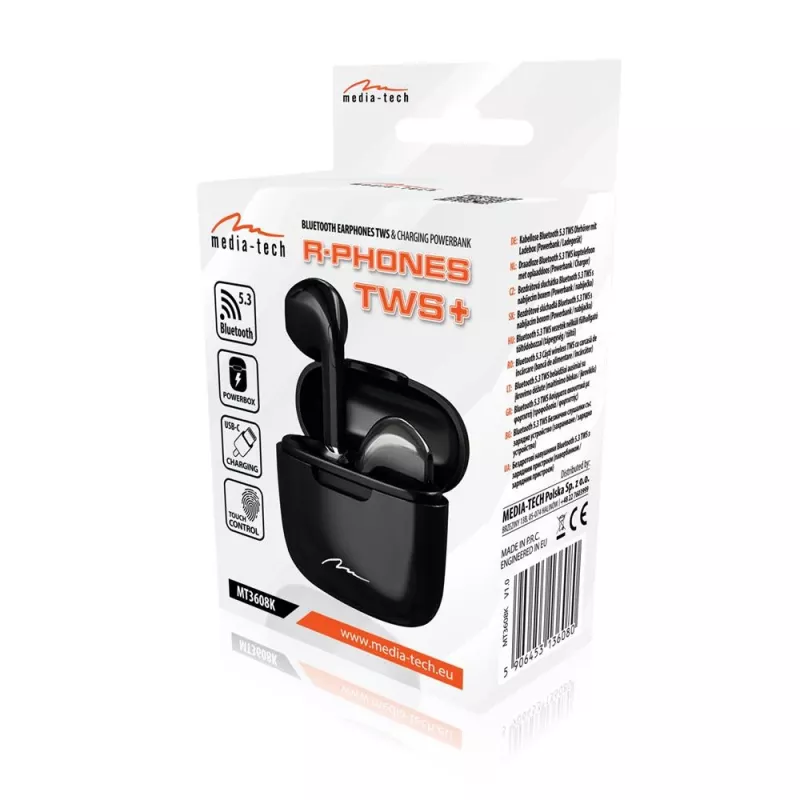 Auscultadores Media-Tech MT3608K R-Phones TWS+ pretos