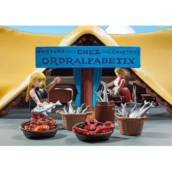 Playmobil 71266 Asterix: cabana de Verleihnix Verleihnix e a sua mulher Bakteria figuras de coleção Asterix colecionadores e fãs diversão de role-play