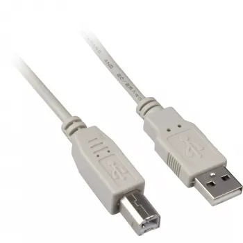 Cabo USB 2.0, ficha USB-A > ficha USB-B (cinzento, 0,5 metros)