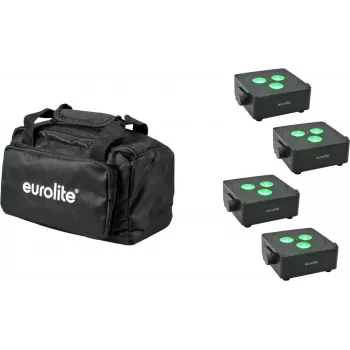 Conjunto de luz plana EUROLITE AKKU IP 3 — 4× painéis LED planos a bateria