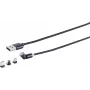 Cabo de carregamento USB-A magnético 3 em 1 ShiverPeaks 540° — preto, USB-A para ficha magnética múltipla