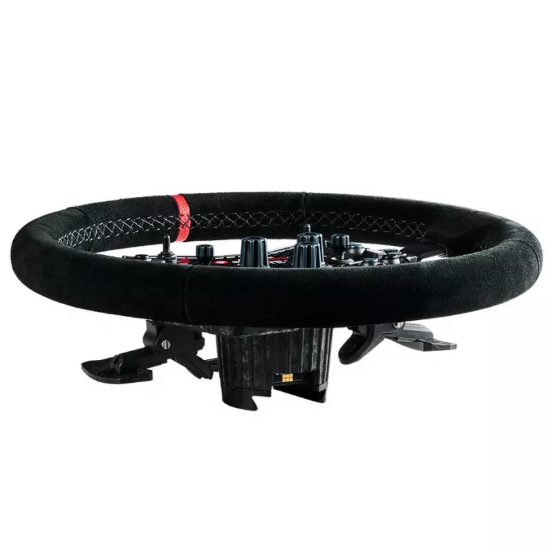 Aro de volante Asetek SimSports, rebaixado, 340 mm - preto, pele veludo