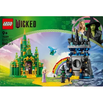 Conjunto LEGO Wicked 75689 — conjunto de brincar Cidade Esmeralda e Castelo Kiamo Ko