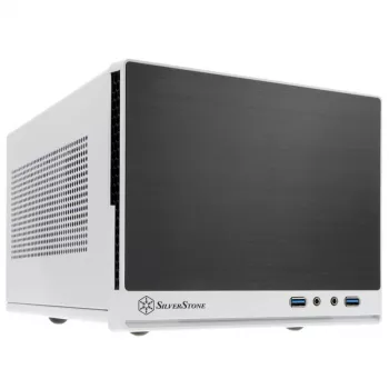 SilverStone SUGO SG13 - Desktop - Mini-DTX - sem fonte de alimentação (AT / PS/2) - preto, branco - USB/áudio (SST-SG13WB-Q)