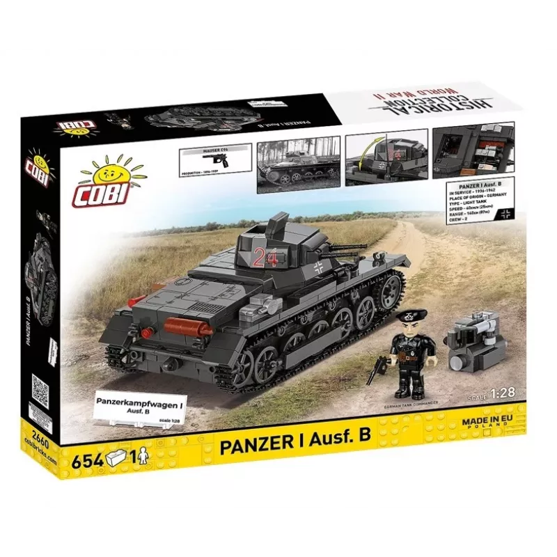 Conjunto de construção Cobi Panzer I Ausf. B – 654 peças, modelo detalhado