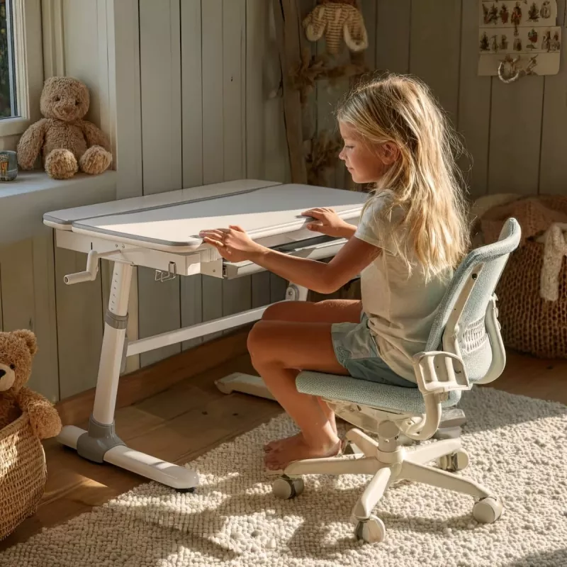 Secretária infantil ergonómica de altura ajustável Ergo Office, cinzento, máx. 100 kg, ER-417 2cz