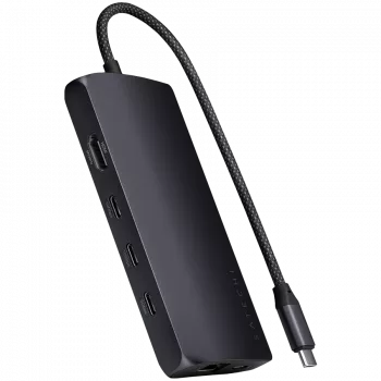 Adaptador multiporta Satechi USB-C ST-P8KED — 6 portas, suporta resolução 8K
